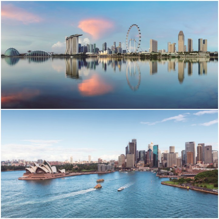 Singapur und Sydney